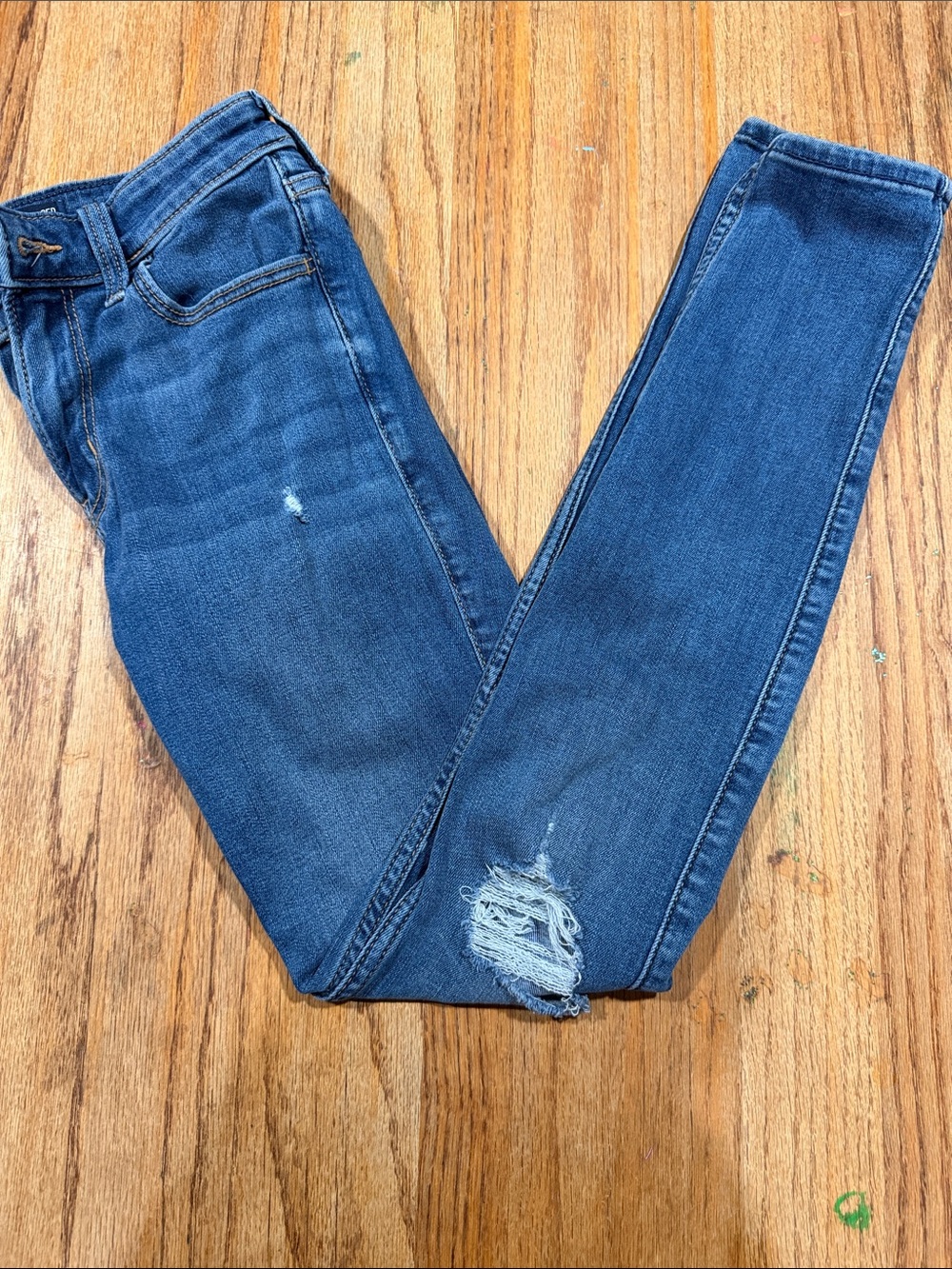 Hollister Dark Blue Distressed Skinny Jeans